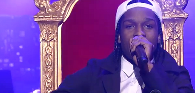 Watch A$AP Rocky’s absurd Letterman performance with araabMUZIK and A-Trak