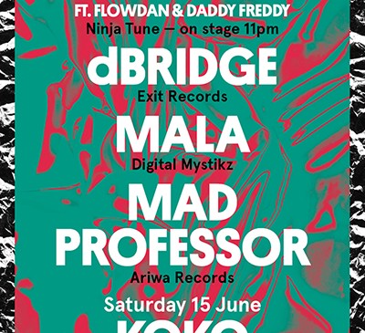 Win group tickets (x5) to see The Bug and Mala play Soundcrash at KOKO in June