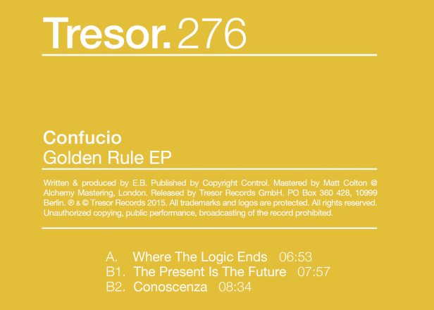 Tresor pulls Confucio's Golden Rule EP over plagiarism
