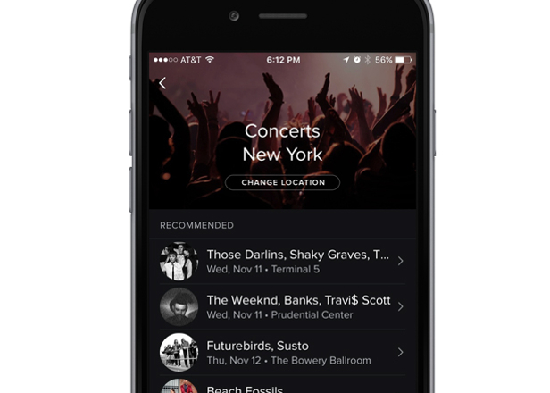 Spotify will now recommend concerts for you