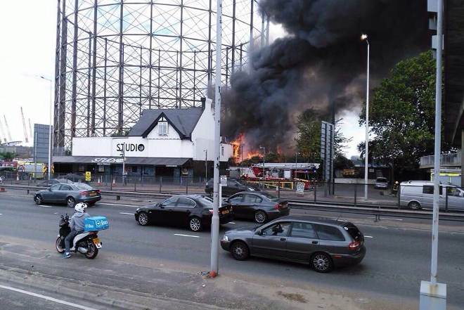 Firefighters tackle blaze at London's Studio 338 club