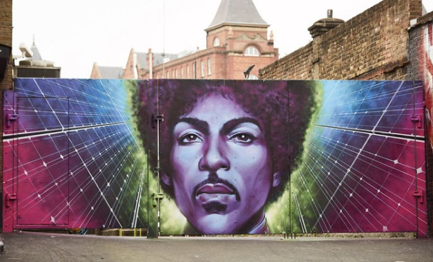 A huge Prince mural has appeared in London