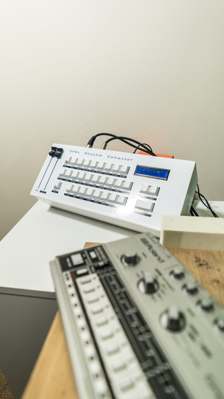 DMX Krew shows us his custombuilt Opal Rhythm Computor drum machine