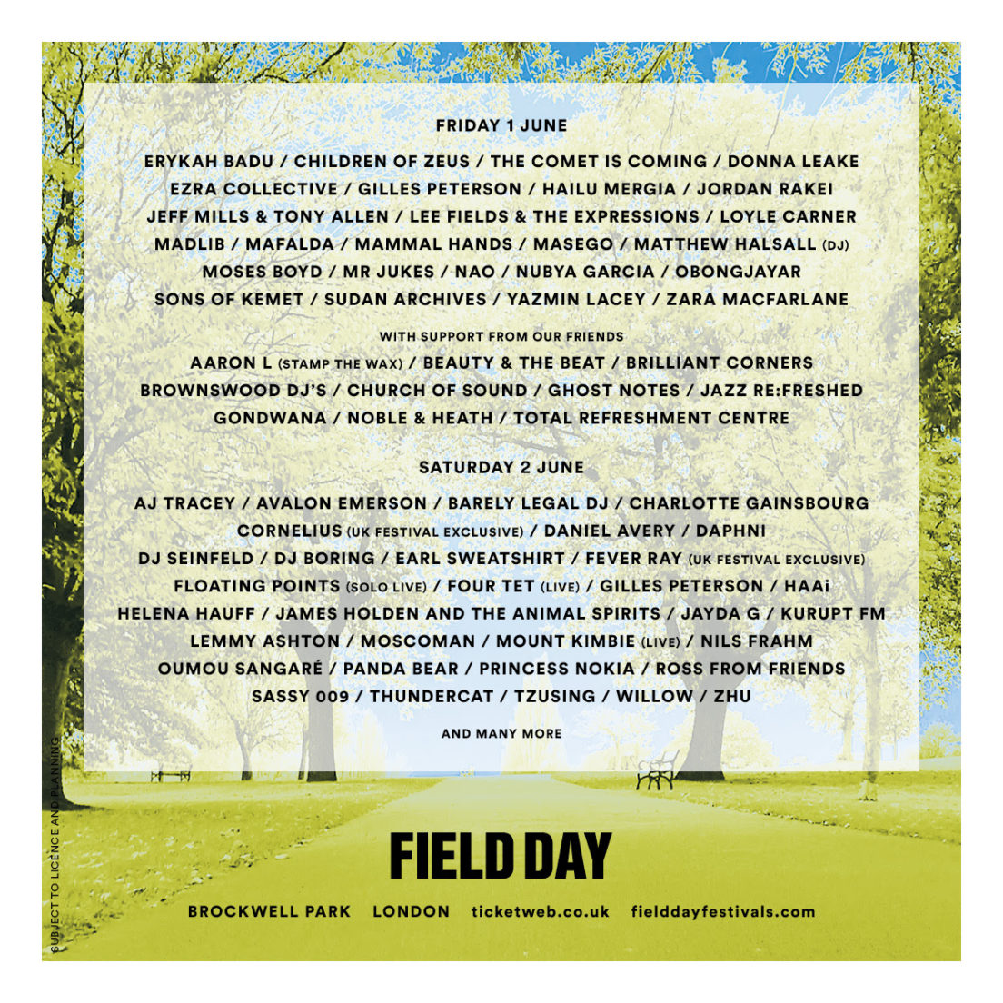Erykah Badu, Fever Ray and more to play Field Day 2018